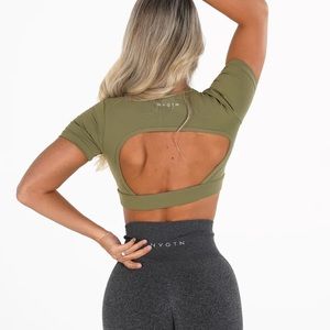 Olive Open Back Tee
